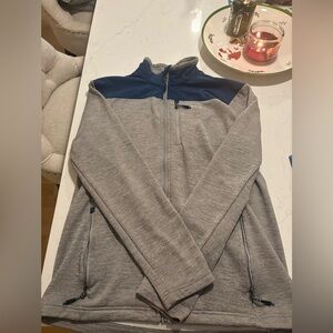 Men’s Medium Gray and Blue Full-Zip Sweatshirt 🩵💙